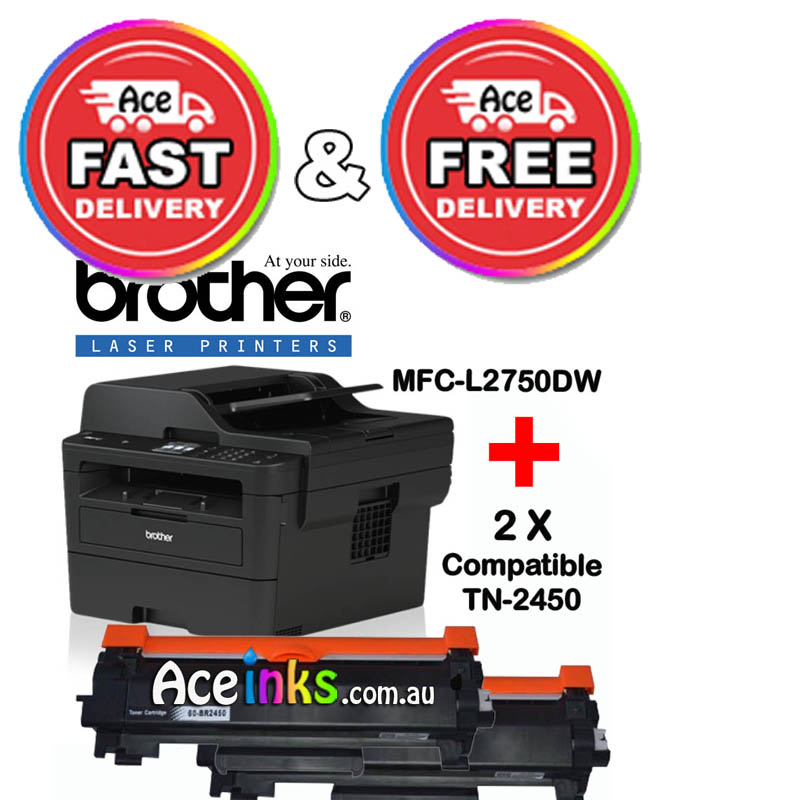 Brother Mono Laser MFC Printer MFC-L2750DW- + 2 COMBO